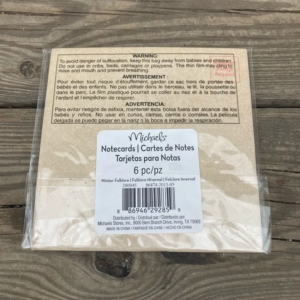 ***4/$20 BLANK NOTE CARDS 6 SANTA CLAUS W ENVELOPES CHRISTMAS